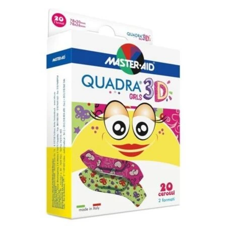 QUADRA 3D GIRLS Náplasť pre dievčatá, 2 veľkosti (78x20 mm, 78x26 mm) 20 ks
