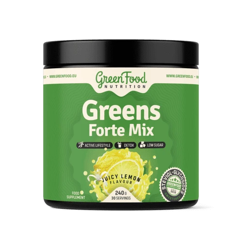 GREENFOOD Greens forte mix chlorella spirulina a zelený jačmeň 240 g