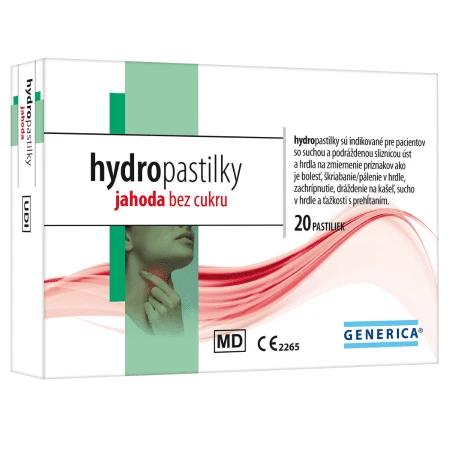 GENERICA Hydropastilky jahoda bez cukru 20 ks