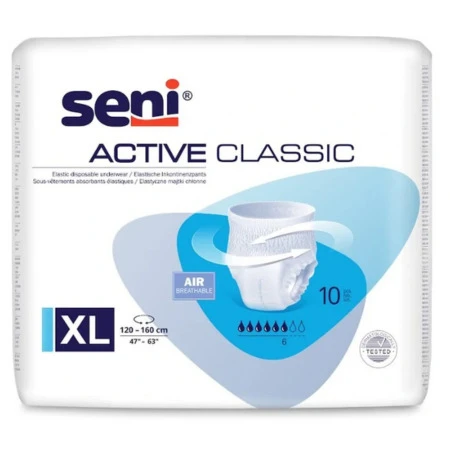 SENI Active classic XL navliekacie nohavičky absorpčné pás 120-160 cm 1 x 10 ks