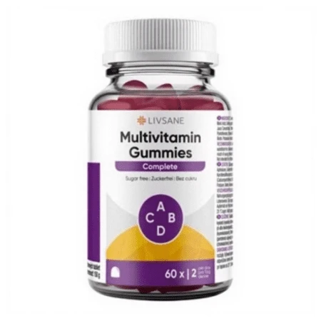 LIVSANE Multivitamíny gummies želé pre dospelých jahodová príchuť 60 tabliet