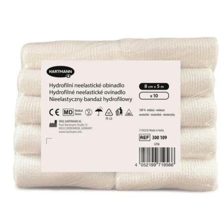 Ovínadlo hydrofilné neelastické nesterilné 8 cm x 5 m 1 x 10 ks