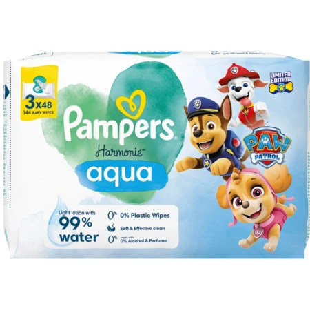 PAMPERS Pampers harmonie aqua detské vlhčené obrúsky 3 ks