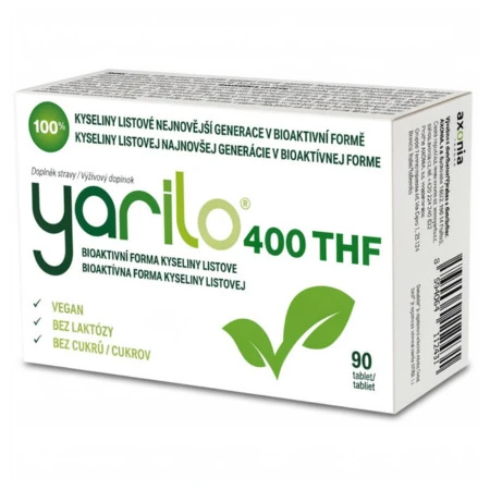 YARILO 400 THF aktívna forma kyseliny listovej 90 tabliet