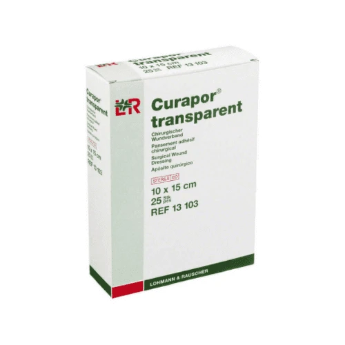 CURAPOR Krytie na rany transparent sterilné vodeodolné 10 x 15 cm 25 ks
