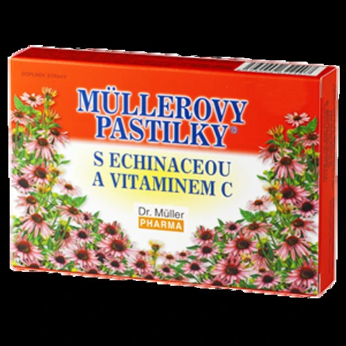 MÜLLEROVE PASTILKY s echinaceou a vitamínom C 24 kusov