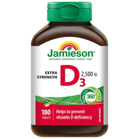 JAMIESON Vitamín D3 2500 IU 180 tabliet