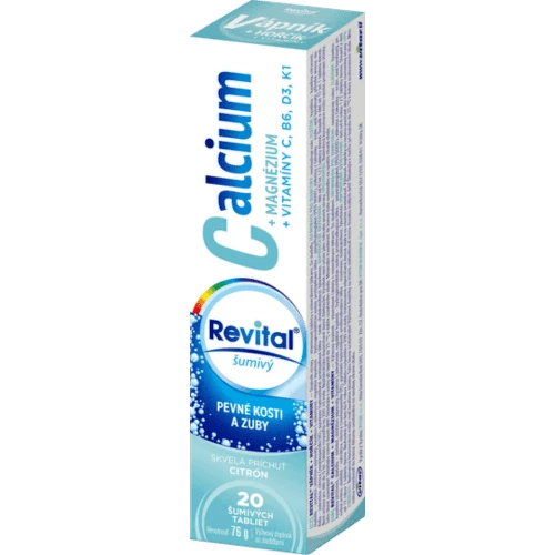 REVITAL Calcium + magnézium + vitamíny C, B6, D3, K1 20 šumivých tabliet