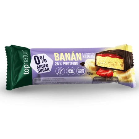 TOPNATUR Proteínová tyčinka banán s jahodovým krémom 40 g