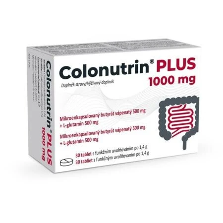 Colonutrin PLUS 1000 mg, mikroenkapsulovaný butyrát vápennatý + L-glutamín 30 tbl