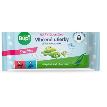 BUPI Baby sensitive vlhčené utierky s aloe vera 1 x 15 ks