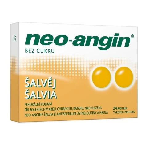 NEO-ANGIN Šalvia 24 tvrdých pastiliek