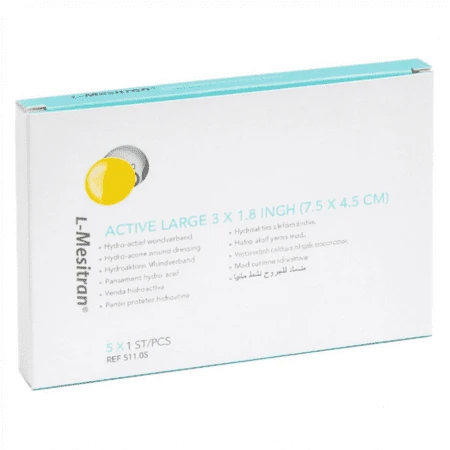 L-MESITRAN Active large hydroaktívne krytie na rany s medom 7,5 x 4,5 cm 1 x 5 ks
