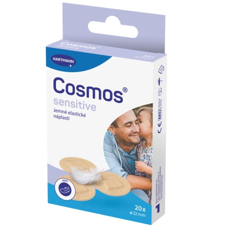 COSMOS Sensitive jemná elastická okrúhla náplasť na rany inov.2025 1 x 20 ks