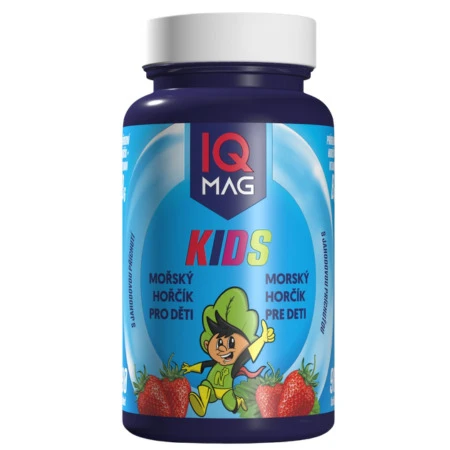 IQ MAG Mag kids morský horčík s jahodovou príchuťou 90 kapsúl