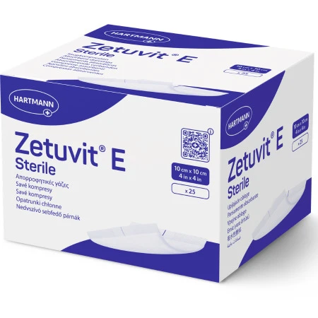 ZETUVIT E Sterile sterilný nasiakavý kompres 10x10 cm 25 ks
