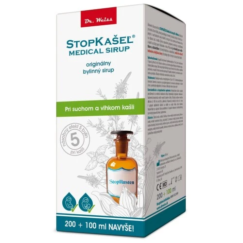 DR. WEISS Stopkašeľ medical sirup 200 ml + 100 ml ZADARMO
