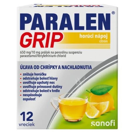 PARALEN Grip horúci nápoj citrón 12 vrecúšok
