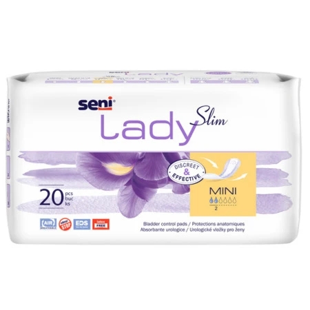 SENI Lady air mini vložky urologické vložky pre ženy savosť 200 ml 20 kusov