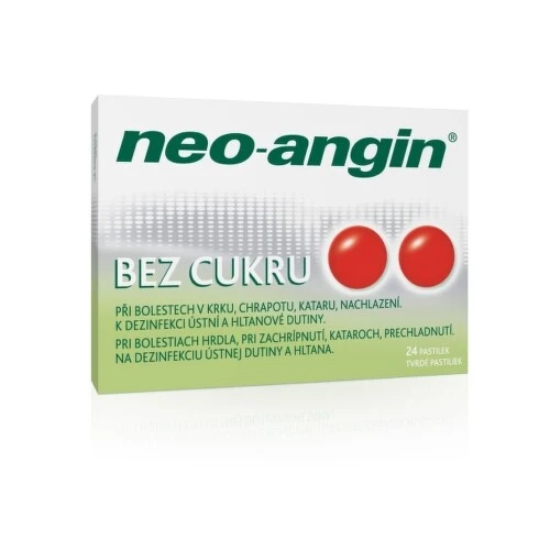 NEO-ANGIN bez cukru 24 tvrdých pastiliek
