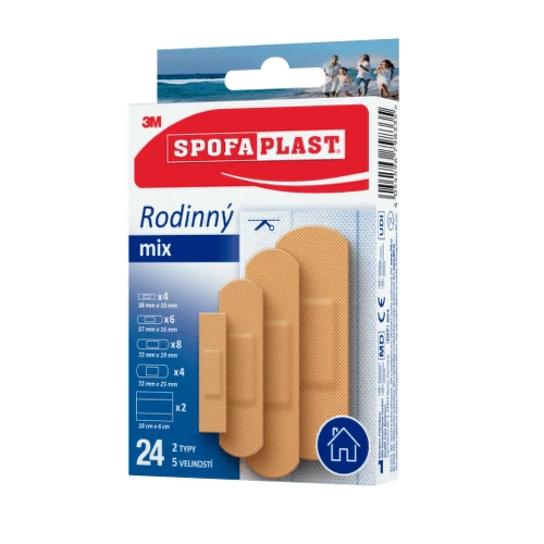 3M SPOFAPLAST č.603 náplasti rodinný mix, 2 typy, 5 veľkostí 24 kusov