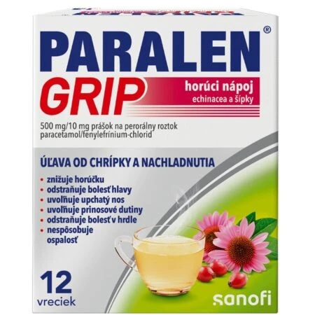 PARALEN Grip horúci nápoj echinacea a šípky 12 vrecúšok