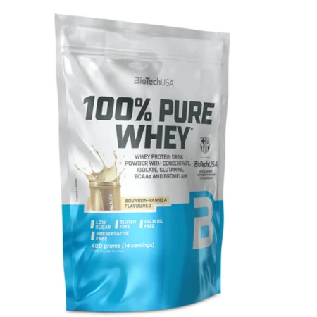 BIOTECHUSA 100 % Pure whey proteínový prášok bourbon vanilka 400 g