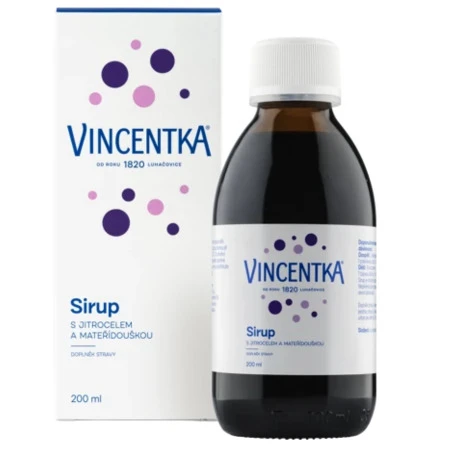 VINCENTKA Sirup so skorocelom a materinou dúškou 200 ml