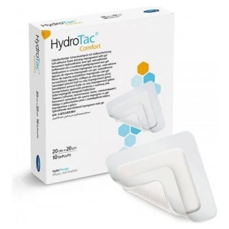HYDROTAC Krytie na rany penové hydropolymérové impregnované gélom, 20 x 20 cm 3 ks