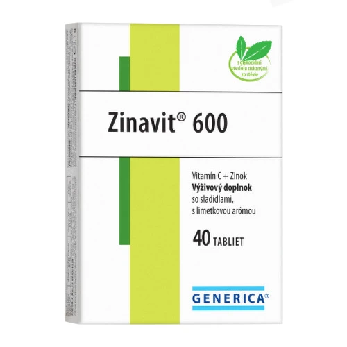 GENERICA Zinavit 600 s príchuťou limetka 40 tabliet