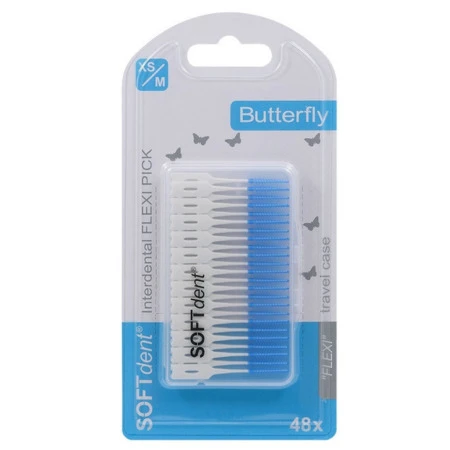 SOFTDENT Dentálne špáradlá butterfly flexi pick univerzálna veľkosť XS/M 48 ks