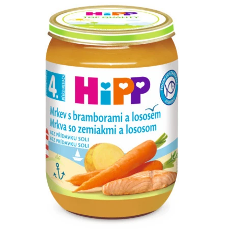 HiPP Mrkva so zemiakmi a lososom príkrm od ukonč. 4. - 6 mesiaca 190 g