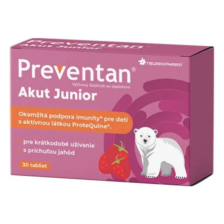 NEURAXPHARM Preventan akut junior s príchuťou jahôd 30 tabliet