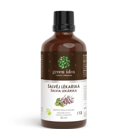 GREEN IDEA Šalvia lekárska bylinný liehový extrakt kvapky 50 ml