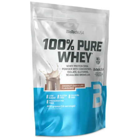 BIOTECHUSA 100% Pure whey proteínový prášok kokos-čokoláda 400 g