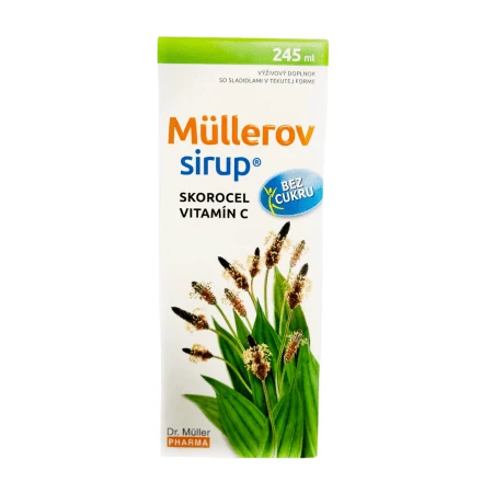 DR. MÜLLER Müllerov sirup so skorocelom a vitamínom C bez cukru 245 ml