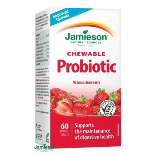 JAMIESON Probiotic s jahodovou príchuťou 60 cmúľacích tabliet