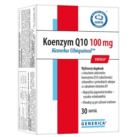 GENERICA Koenzým Q10 100 mg kaneka ubiquinol 30 kapsúl