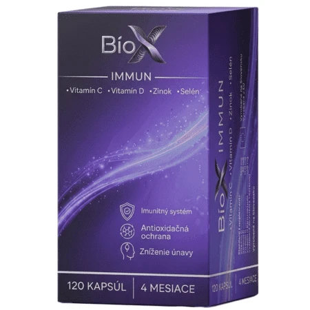 BIOX Immun vitamín C + vitamín D + zinok + selén 120 kapsúl