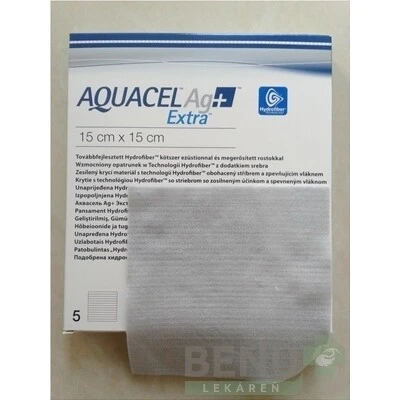 AQUACEL Ag+ Extra krytie na rany 15x15 cm, 5ks