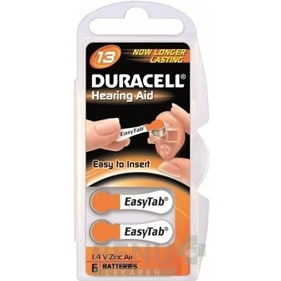 DURACELL HA 13 EASYTAB 1.4V batérie 6ks