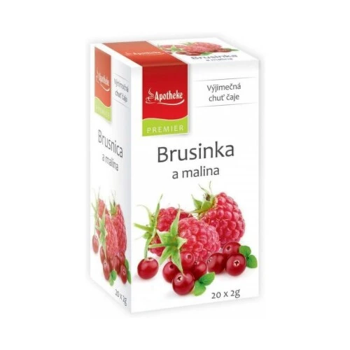 APOTHEKE Premier selection čaj brusnica a malina 20 x 2g