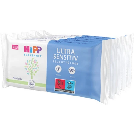 HIPP Babysanft ultra sensitiv vlhčené obrúsky 5 x 48 ks