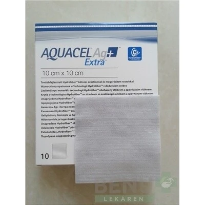 AQUACEL Ag+ Extra krytie na rany 10x10 cm, 1x10 ks 10ks