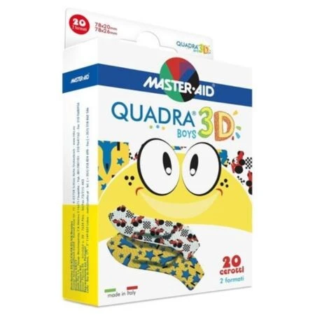 QUADRA 3D BOYS Náplasť pre chlapcov, 2 veľkosti (78x20 mm, 78x26 mm) 20 ks