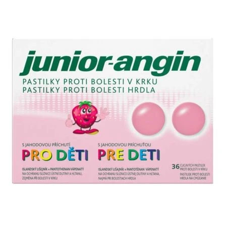 Junior-angin pastilky pre deti s jahodovou príchuťou 36 ks