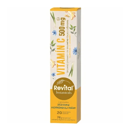 REVITAL Botanicals vitamín C 500 mg zázvor a citrónová tráva 20 šumivých tabliet