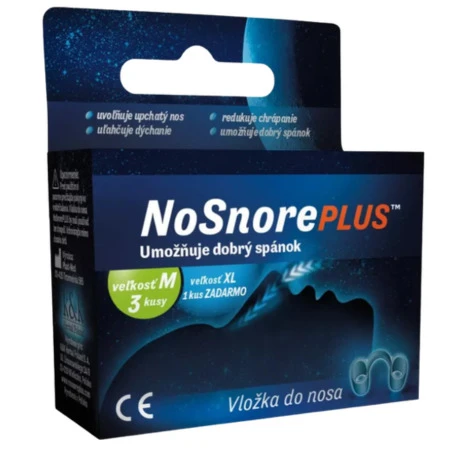 NOSNORE Plus vložka do nosa 3 x veľkosť M + zadarmo 1 x veľkosť XL 1 x 1 set