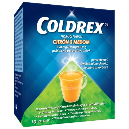 COLDREX Horúci nápoj citrón s medom plo por 5 g 10 vrecúšok