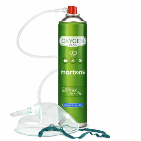 MARTONS Oxygen inhalačný kyslík fľaša s maskou + maska s hadičkou 750 ml 1 x 1 set